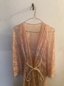 Glydons Women’s Lace Dressing Gown & Nightgown Set, Size S, 1980s, Hollywood, US - Picture 1 of 14