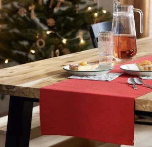 IKEA VINTERFINT Table Runner – 14x51" Deep Red Cotton for Cozy Tablescapes - Picture 1 of 5