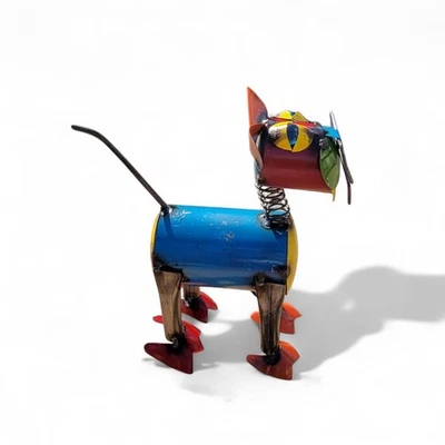 Handmade Metal Art Cat Multicolor  Small #3 Sculpture Home Garden Decor - Image 1 of 4