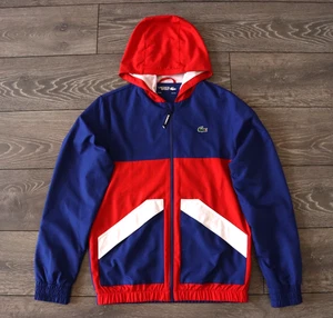 LACOSTE SPORT JACKE TRACK TOP BLAU ROT FULL ZIP TENNIS STYLE SPORT GR HERREN S/M - Bild 1 von 8