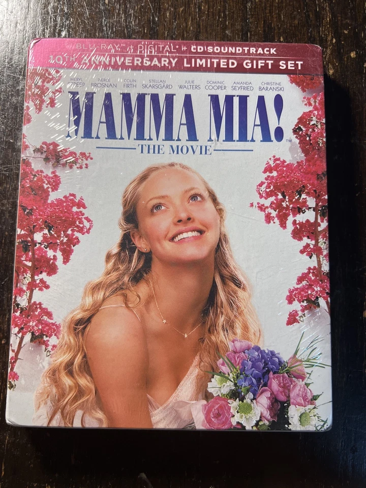 Mamma Mia (10th Anniversary Limited Gift Set, Blu-ray/DVD, Soundtrack CD) NEW Foto 1 de 2