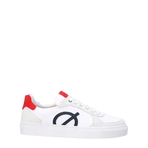 Zapatillas deportivas LOCI Seven para hombre blancas rojas azules bajas tela con cordones EU 42 RRP 140 - Imagen 1 de 10