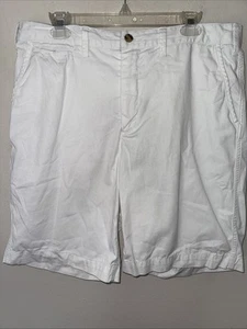 Polo Ralph Lauren Mens Relaxed Fit Shorts 34 White Bermuda Logo Embroidered - Picture 1 of 5