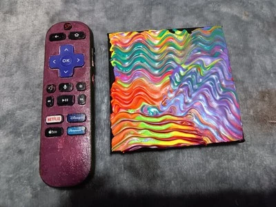 Pintura abstracta con salpicaduras sobre lienzo estilo lienzo vintage arte colorido Foto 1 de 4