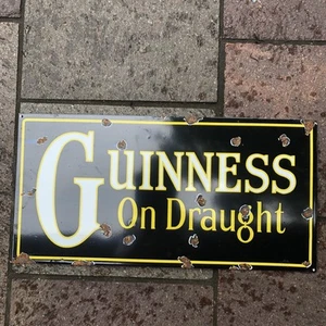 Guinness On Draught Enamel Sign - Picture 1 of 9