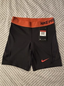 Nike Girl's Dri-Fit Softball Slider Compression Shorts Size Large Black/Orange - Bild 1 von 9