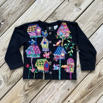 Cárdigan Michael Simon Girl Negro Birdhouse Top Talla Niñas 4T Foto 1 de 4