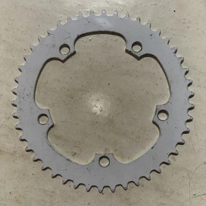 Chainring 46T 46 Tooth White 5 Arm 130 mm BCD Big Ring Replacement Steel Track - Picture 1 of 8