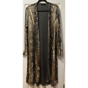 Akira Floor Length Open Front Snake Skin Cardigan Size Large - Picture 1 of 6