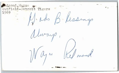 -Wayne Redmond- (d.2020) Signed/Autograph/Auto Postcard Detroit Tigers MLB - Image 1 of 2