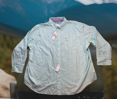 Tommy Hilfiger Dress Shirt Button Up Down NEW 4XL Eggshell Blue Green NWT - Image 1 of 4