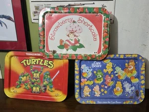 3 BANDEJAS DE CENA TV DE COLECCIÓN AÑOS 80 TMNT CUIDADO OSOS PASTEL DE FRESA - Imagen 1 de 10
