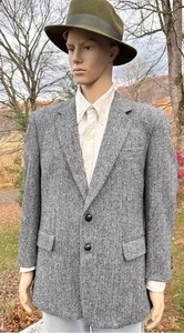 Classic Harris Tweed Wool Blazer Jacket Men's Size 40S Gray - Picture 1 of 10