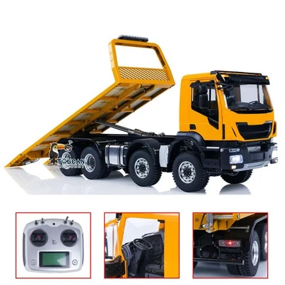 1/14 Hydraulic 8x8 Metal RC Rescue Vehicles Wrecker Truck Sound Lights I6S Radio - Image 1 of 4