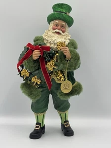 Kurt Adler Fabriché Musical Irish Man Santa Standing Christmas Figurine, 10.5" - Picture 1 of 19