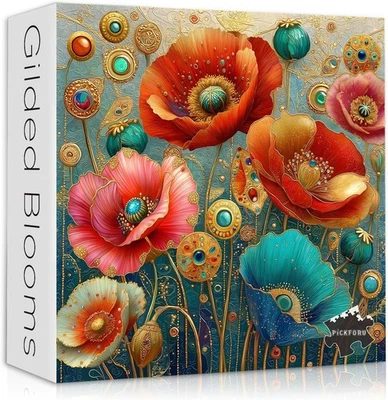 Gilded Blooms 1000 Pc Jigsaw Puzzle, Brand New-Sealed Box! - Image 1 of 4