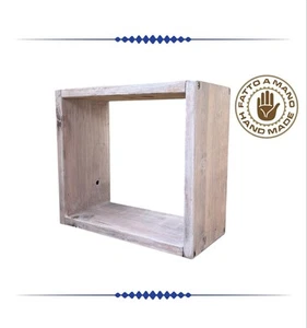 MENSOLA DA PARETE IN LEGNO REALIZZATA A MANO - STILE SHABBY CHIC 28x32cm - Imagen 1 de 4