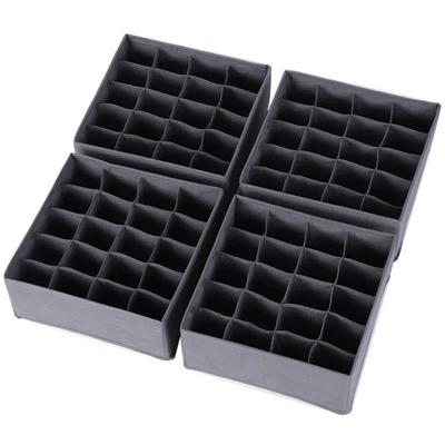 4 Pack Foldable Cloth Storage Box Closet Dresser Drawer Organizer Fabric Baskets - Image 1 of 4