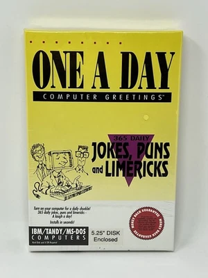 JOKES PUNS LIMERICKS One A Day 365 Daily Computer Greetings Software 1991 Rare - Image 1 of 4