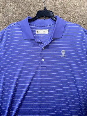 Polo Club de Golf Donald Ross Scioto - Talla XL - Poliéster - Rayas Púrpura Foto 1 de 4