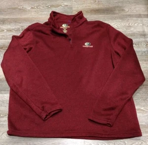 Mossy Oak Pullover Mens 2XL Red Maroon Heather Quarter Zip Sweater Outdoors - Picture 1 of 8