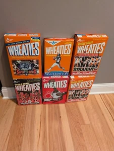 Vintage Lot Of 6 Wheaties Boxes Chicago Bulls Bears Payton Jordan Marcus Allen - Picture 1 of 12