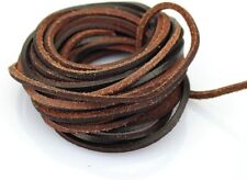 Flat Genuine Leather Strip Cord Braiding String Crafts Shoelace Tan 3mm 5 Yards