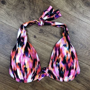 Kenneth Cole Mujer Talla 32D Multicolor Estampado Abstracto Halter Bikini Top Natación - Imagen 1 de 8