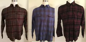 NWT Men George Button Long Sleeve L/S Shirt Cotton Blend Flannel Shirt Plaids - Picture 1 of 11
