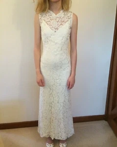 Wedding dress and bolero vintage lace size 6-8 plus Ghost slip - Picture 1 of 10