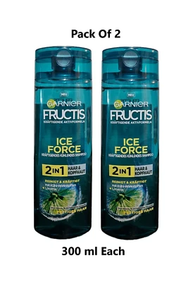 2x Garnier Fructis Ice Force 2 in 1 Shampoo 300ml - Image 1 of 3