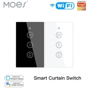 MOES WiFi RF Smart Curtain Switch Roller Blinds Shutter Touch Alexa Google APP - Picture 1 of 20