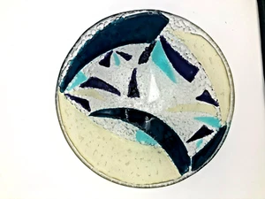 Vintage Signed Handmade Fused Glass Decorative Baroque Bowl by Goodman 2004 - Picture 1 of 6