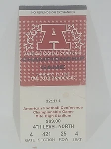 1999 AFC Championship Game Ticket Stub - Mile High Stadium - 17. Januar 1999 - Bild 1 von 2