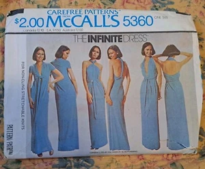 Vestido McCall's Vintage 1976 The Infinite patrón de costura sin cortar OS caderas 32"-38" - Imagen 1 de 2