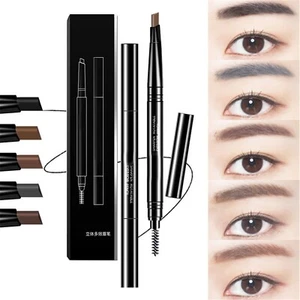 Double Ended Eyebrow Pencil With Replacement Tip Long Lasting Brown Eyebrow Pen - Picture 1 of 28