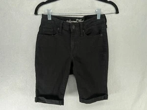 Universal Thread Shorts Womens Size 00/24 Black High Rise Cuffed Bermuda Jean - Picture 1 of 9