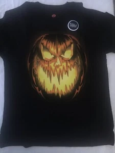 HALLOWEEN SCARY GLOWING JACK O LANTERN GRAPHIC TEE BOYS Size M (8) NEW W/TAG! - Picture 1 of 5
