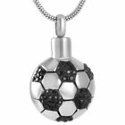 Cremation Memorial keepsake, Football/soccer ball and Necklace for Ashes/hair