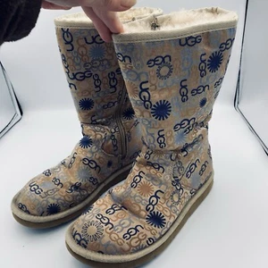 Ugg Limited Edition Gold Signature Zip Up Boots Women’s US Size 7 - Picture 1 of 12