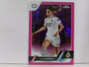 2022 Chrome UEFA Women's Champions League Pink Prism Refractor /199 Olga Carmona - Picture 1 of 2