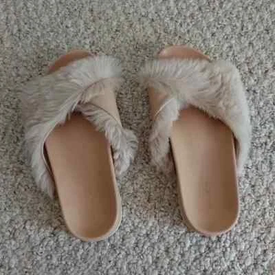 Vince piel de oveja guarnición beige cuero sandalias deslizables talla 38 Foto 1 de 4