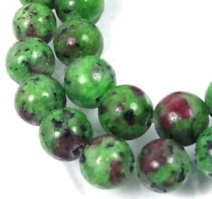 8mm Ruby Zoisite Round Beads 15"
