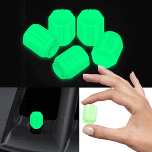 4Pcs Green Glow In The Dark Car Tire Valve Covers Tyre Rim Stem Caps Accessories - Picture 1 of 12