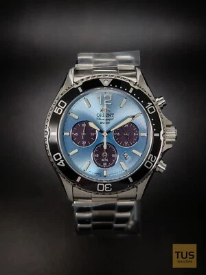 Orient Mako Solar Ice Blue Chronograph RA-TX0206L10B 200M Men's Watch - Image 1 of 4