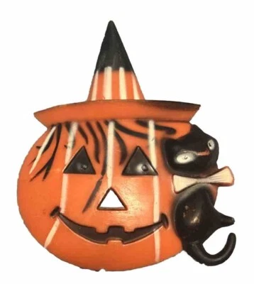 De Colección Halloween Pastel Topper Jack-o-Lantern Gato Negro Colgante de Pared Decoración Bruja Foto 1 de 2