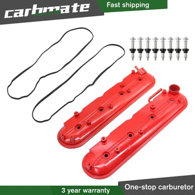 For Chevy Silverado GMC Cadillac 99-08 LH & RH Valve Cover Set w/ Gasket & Bolts - Image 1 of 4