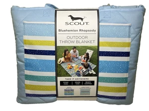 Scout Outdoor Überwurf Decke mit Griff Bluehemian Rhapsody 60" x 72" blaue Streifen - Bild 1 von 9