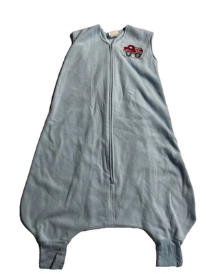 Halo Sleep Sack Fleece With Legs Size 2-3T  Blue With Zipper - Truck Design - Image 1 of 4