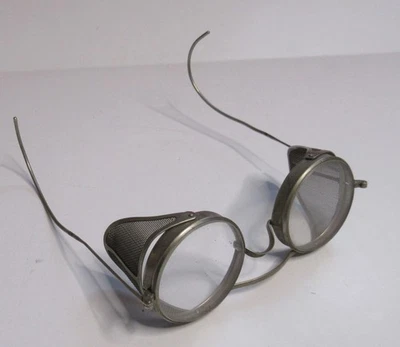 Vintage Saniglas Safety Glasses Goggle Fold Mesh Side Steampunk rare - Image 1 of 4